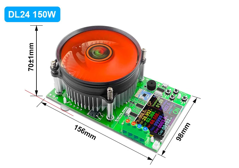 150W 25A Battery Capacity Tester – DC USB Electronic Load & Lithium Discharge Monitor with PC App