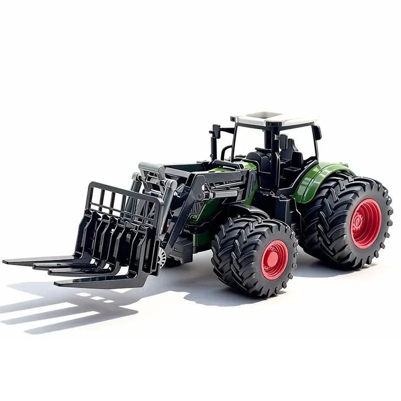 Large Scale Farm Tractor Toy Playset with Trailer & Accessories – DIY Farmer Transport Set