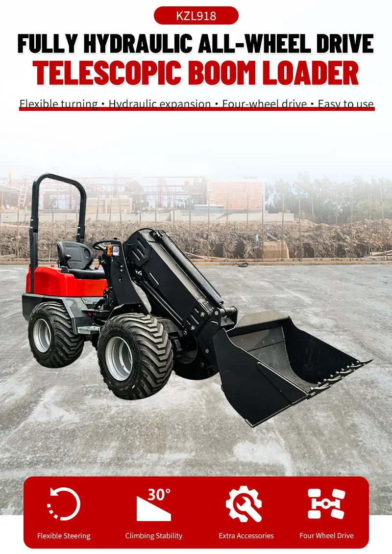 Nicosail KZL918 Telescopic Loader – CE Approved 800kg Heavy Duty for Construction, Farm & Landscaping