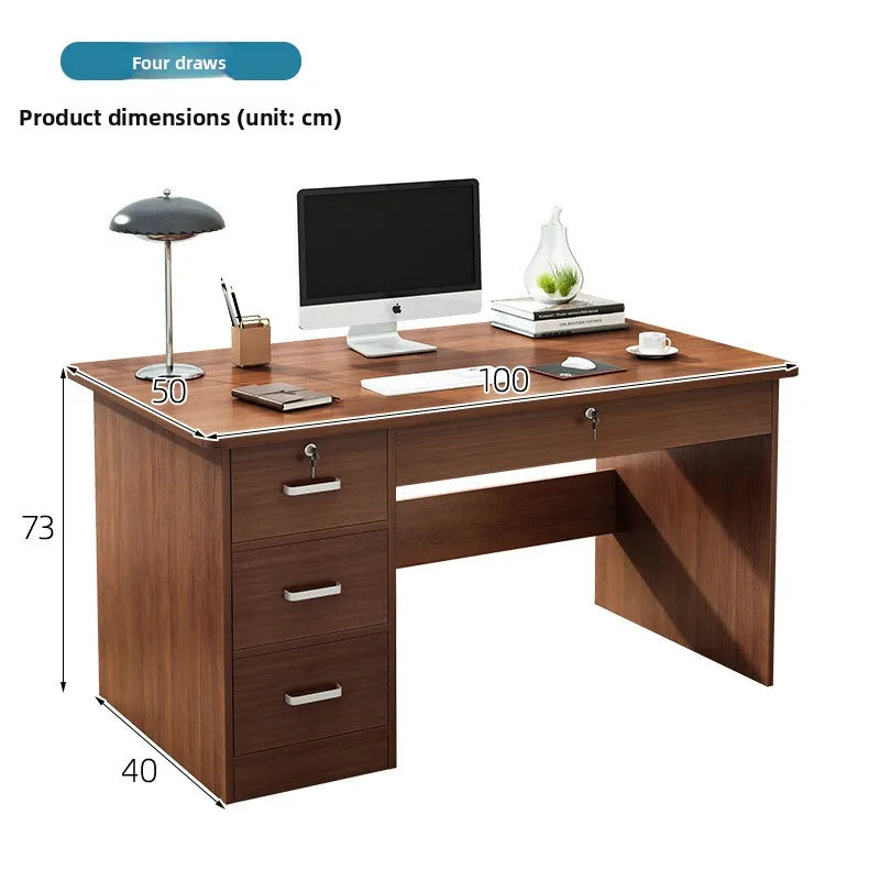 Modern Minimalist Writing & Computer Desk — Durable Wood Office Desk in Oak & Dark Walnut