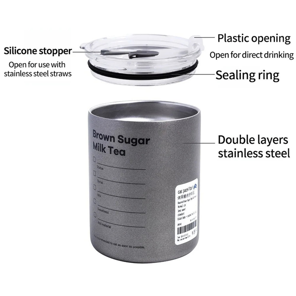 600ml Insulated Stainless Steel Thermos Coffee Mug with Straw – Vacuum Leak-Proof Travel Bottle, BPA-Free
