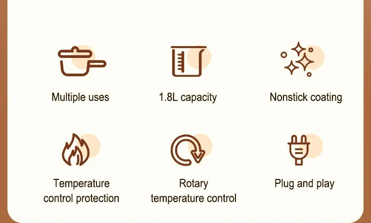 Multi Cooker Electric Pot — Non-Stick Hot Pot & Rice Cooker for Home