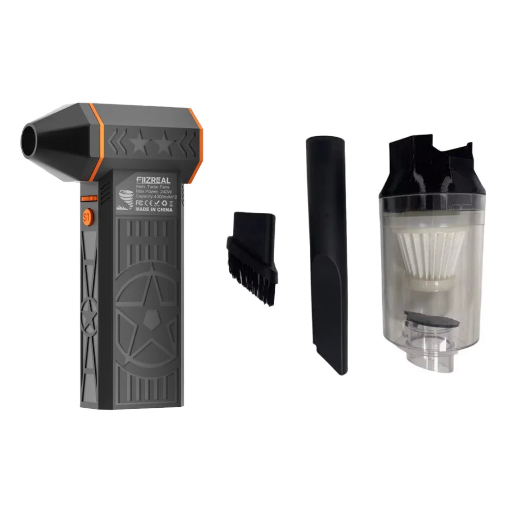 Fiizreal X50 240W Brushless Turbo Fan — 57m/s Wind Speed, 8000mAh Dual Battery
