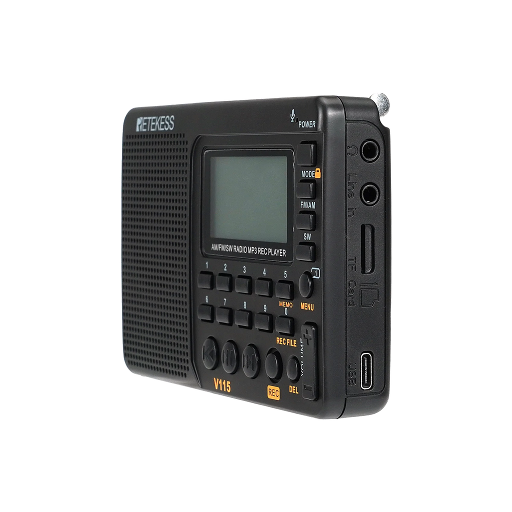 RETEKESS V115 Portable FM AM SW Radio — Rechargeable with USB