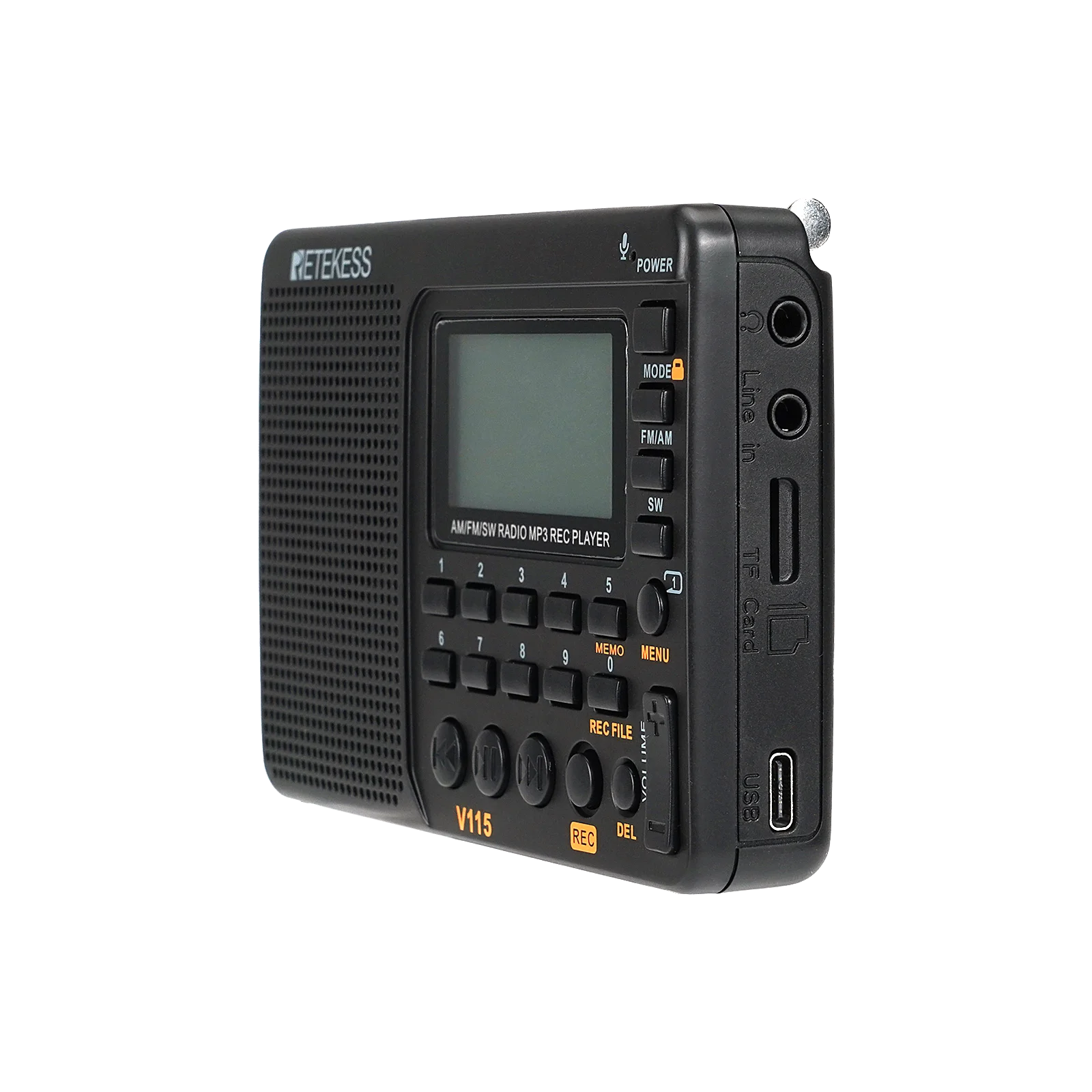 RETEKESS V115 Portable FM AM SW Radio — Rechargeable with USB