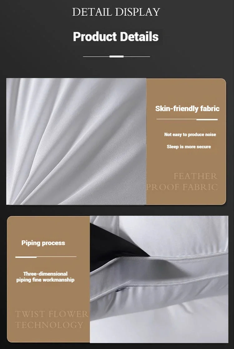 5-Star Hotel Sleeping Pillow – 3D Bilateral Washed Solid Color, Soft & Supportive