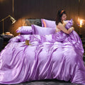 Pure 100% Silk Bedding Set – Luxury Soft Duvet Cover, Bed Sheet & Pillowcases, Twin to King