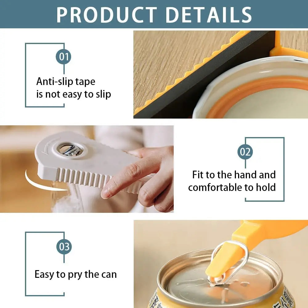 Open Anything in Seconds — 4-in-1 Multifunctional Can & Bottle Opener | Jar, Beer, Coke, Jam, Beverage, Anti-Slip Grip
