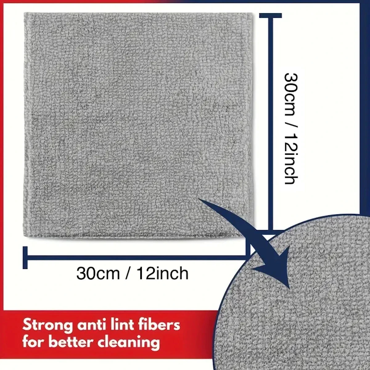 5-Pack Microfiber Cleaning Cloths — 30x30cm Multi-Color Rags for Car, Kitchen & Glass