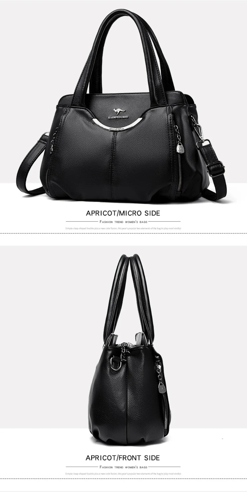 Genuine Leather Luxury Tote Crossbody Shoulder Bag – Large Casual Handbag for Women