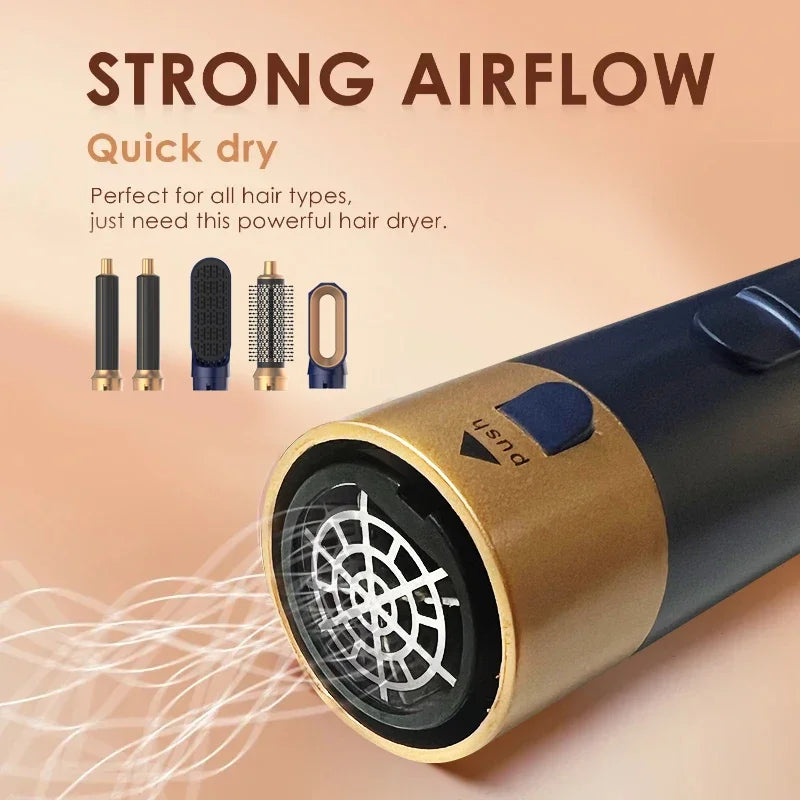 5-in-1 Ionic Hair Dryer & Styler Set – High-Speed Hot Comb Brush & Straightener