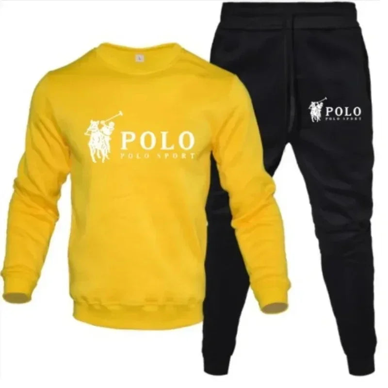 Men's Round-Neck Sweatshirt & Jogging Pants Set – Outdoor Fitness Casual Autumn Winter