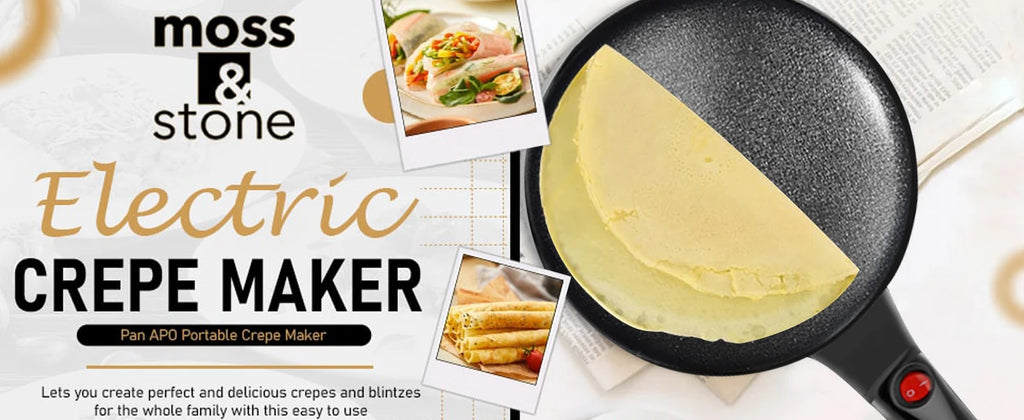 Electric Crepe Maker 600W — Non-Stick Plate Breakfast & Dessert Maker with Hook Storage