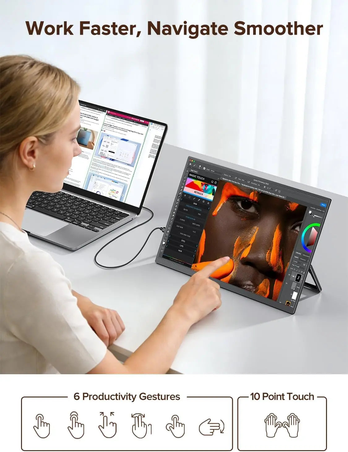 16-Inch Portable Monitor – 1200P IPS, Touch Options