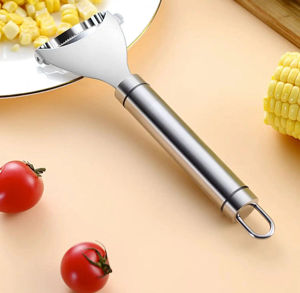 Stainless Steel Corn Peeler – Serrated Kernel Stripper