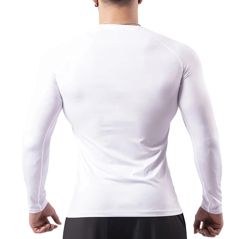 Men's Spider Print Compression Long Sleeve Shirt — Graphic Performance Base Layer