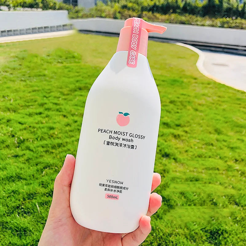 Fruit Fresh Moisturizing Bubble Body Wash 500ml – Peach & Milk Shower Gel for Soft, Bright Skin