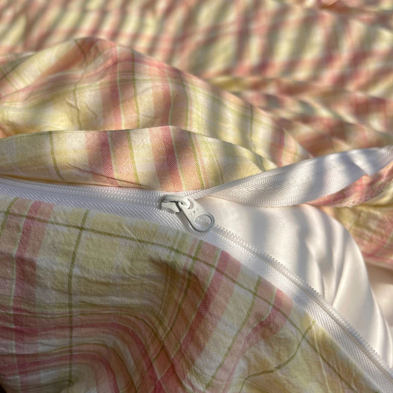 100% Cotton Stripe Bedding Set – Duvet Cover with Pillowcases, Twin to King