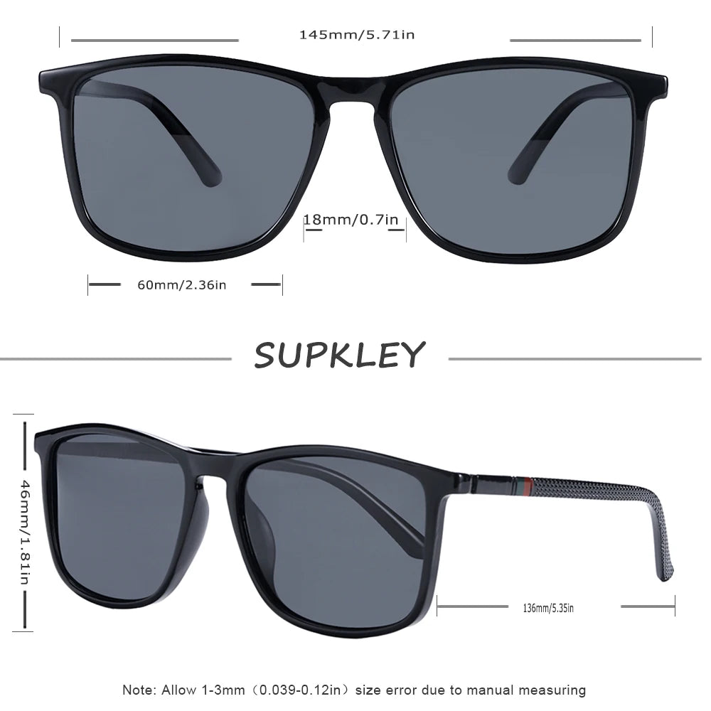 SUPKLEY Men's Polarized Square Sports Sunglasses