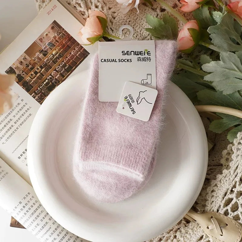 Thick Cashmere-Blend Winter Crew Socks