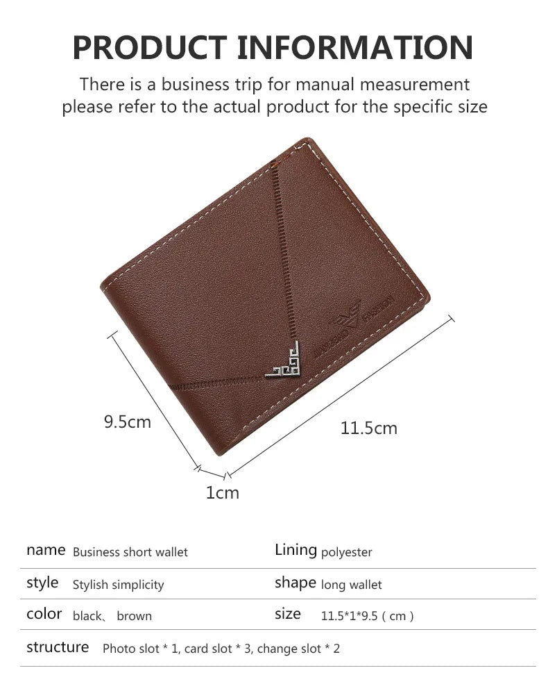 Men's Slim Money Clip Bifold Wallet – Leather Card Holder & Multi-Card Business Wallet