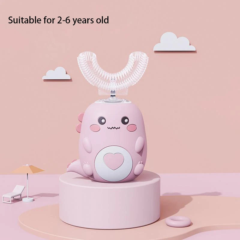 BALASHOV Kids U-Shaped Electric Toothbrush – 360 Sonic, IPX7, Food-Grade Silicone, 15-Day Battery