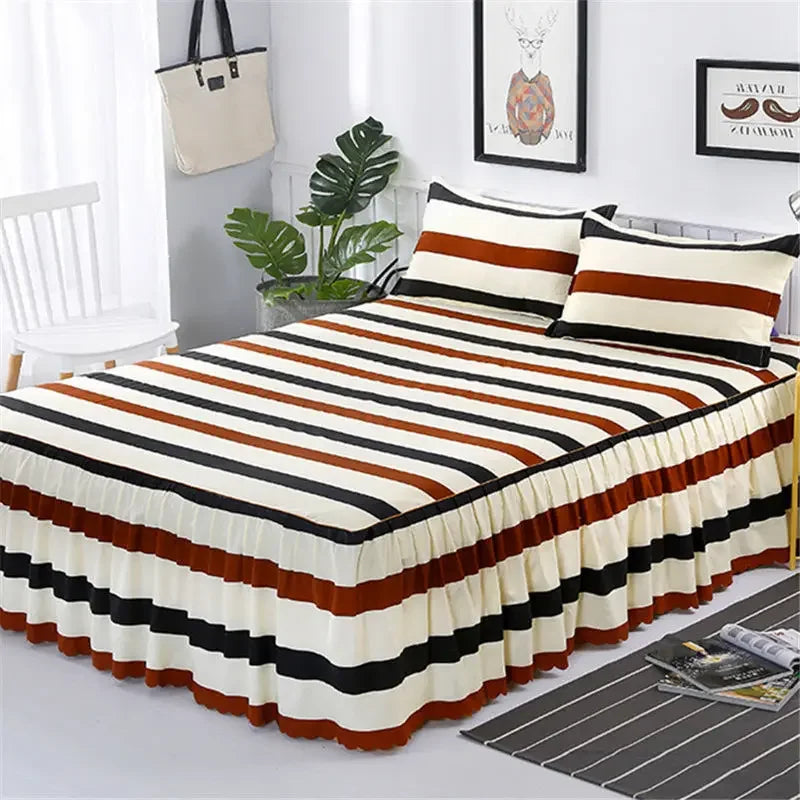 Cotton Quilted Bed Skirt – Double-Thickened Non-Slip Breathable Mattress Cover