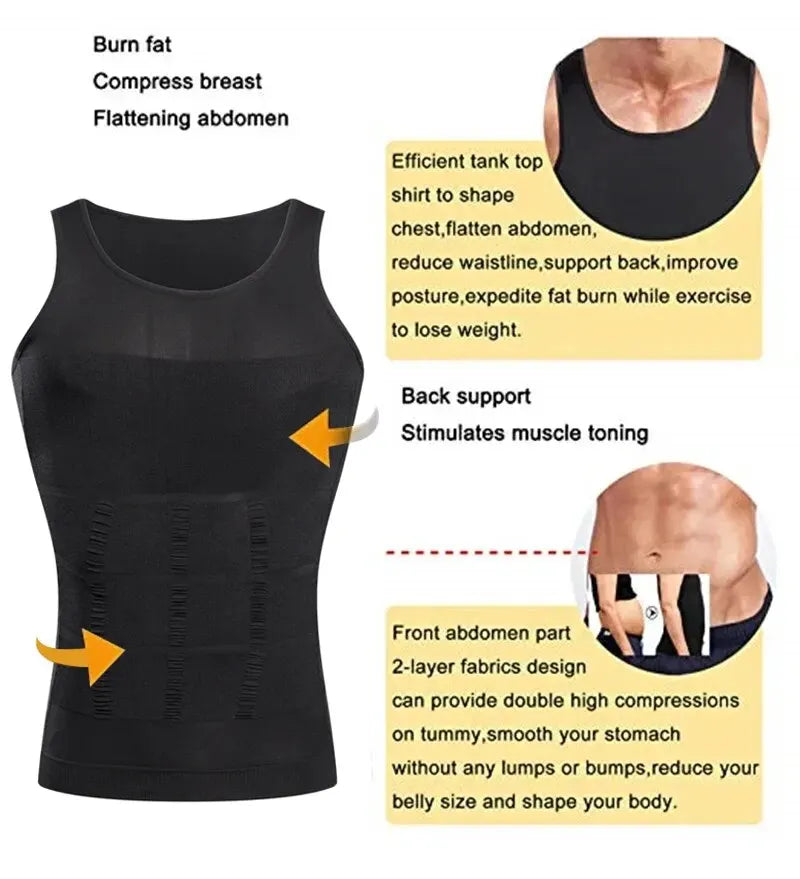 Men's Slimming Compression Waist Trainer Tank Top