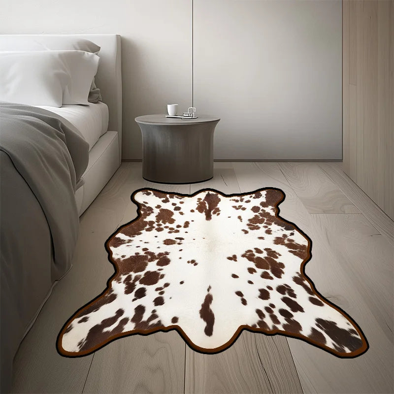 Cow Style Irregular Large Area Rug – Non-Slip Washable Bedroom & Living Room Carpet, 10 Colors & 15 Sizes