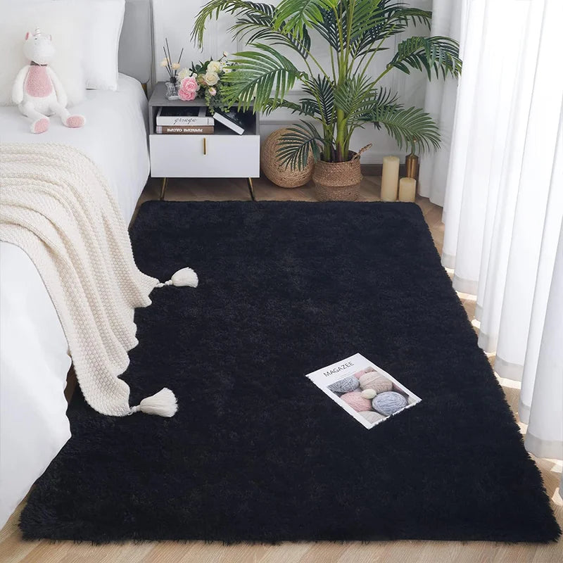 Fluffy Area Rug – Nordic Style Non-Slip Bedroom & Living Room Carpet, 8 Colors & 7 Sizes