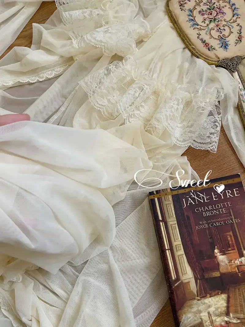 Women's Vintage Court Style Tulle Princess Nightgown | Fairytale Robe Sleepwear