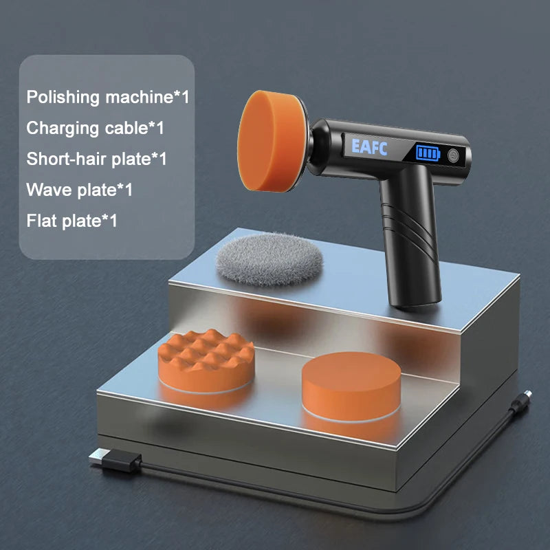EAFC Cordless Car Polisher with 3-Inch Pads