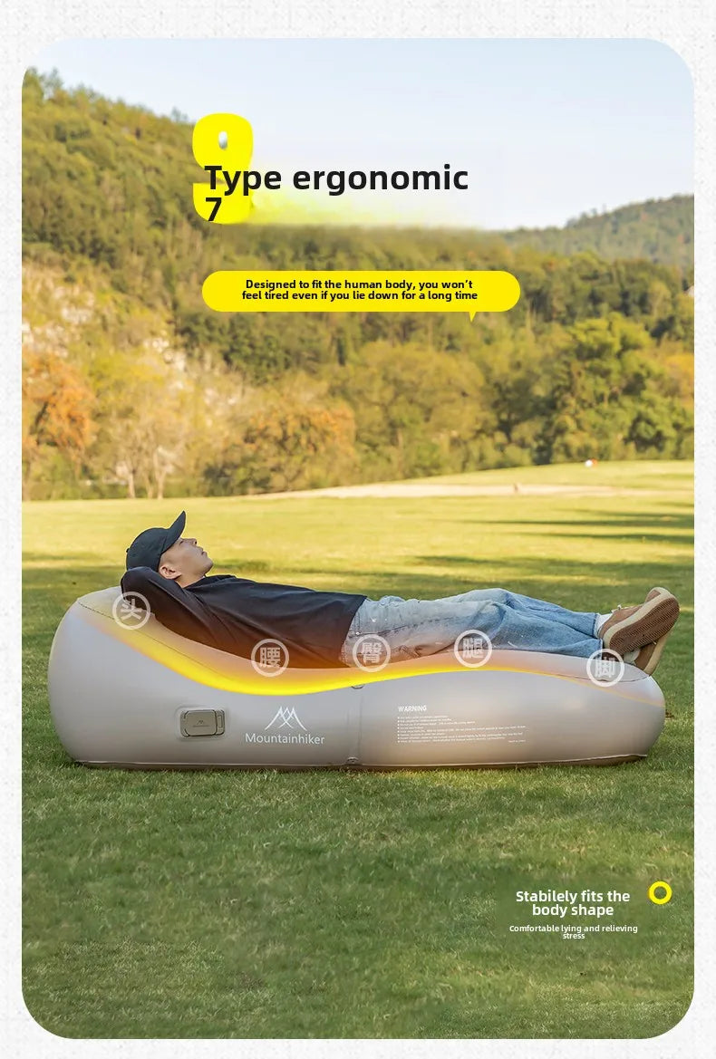 Inflatable Outdoor Air Sofa Bed – Automatic Self-Inflating Camping Sleeping Mat, 180x75x58CM
