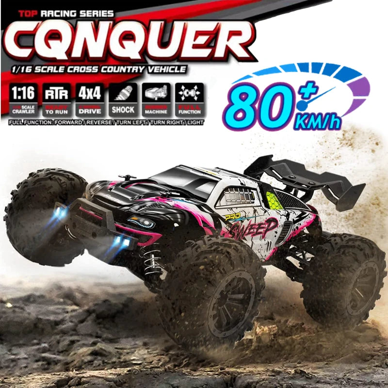 1:16 Scale 4WD High Speed RC Car – 80KM/H Brushless Off-Road Racing Drift Buggy