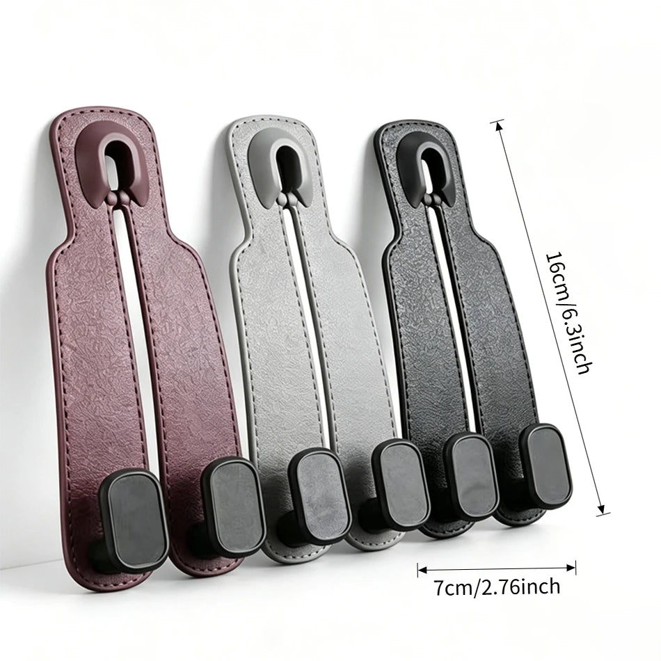 Three wall-mounted hook racks in mauve, gray, and black, shown with dimension lines indicating 16cm height and 7cm width on a white background.