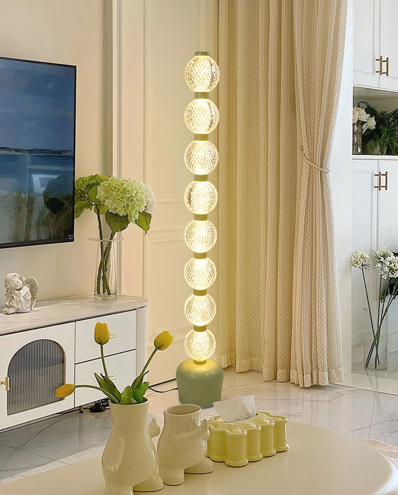 Globe Floor Lamp – Eight-Light Vertical Design