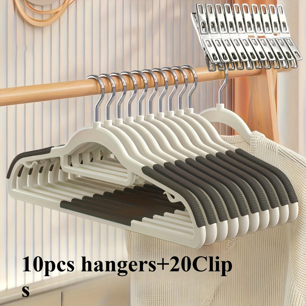 Velvet Clothes Hangers Set with Clips – 30 Pieces