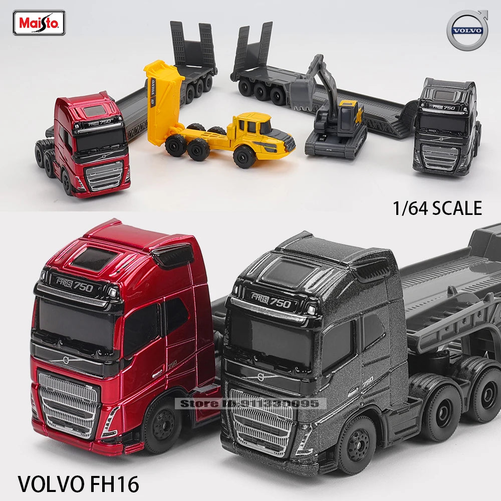 1:64 Die-Cast Semi Truck & Excavator Model – Maisto Precision Collection