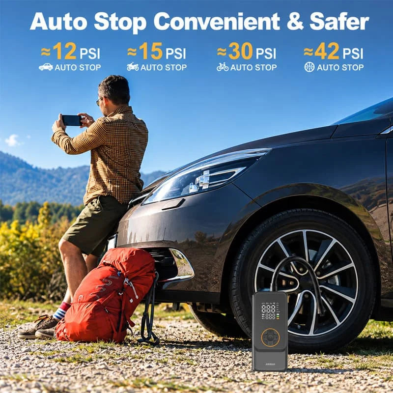 Rechargeable Tire Inflator with Digital Gauge, 150 PSI