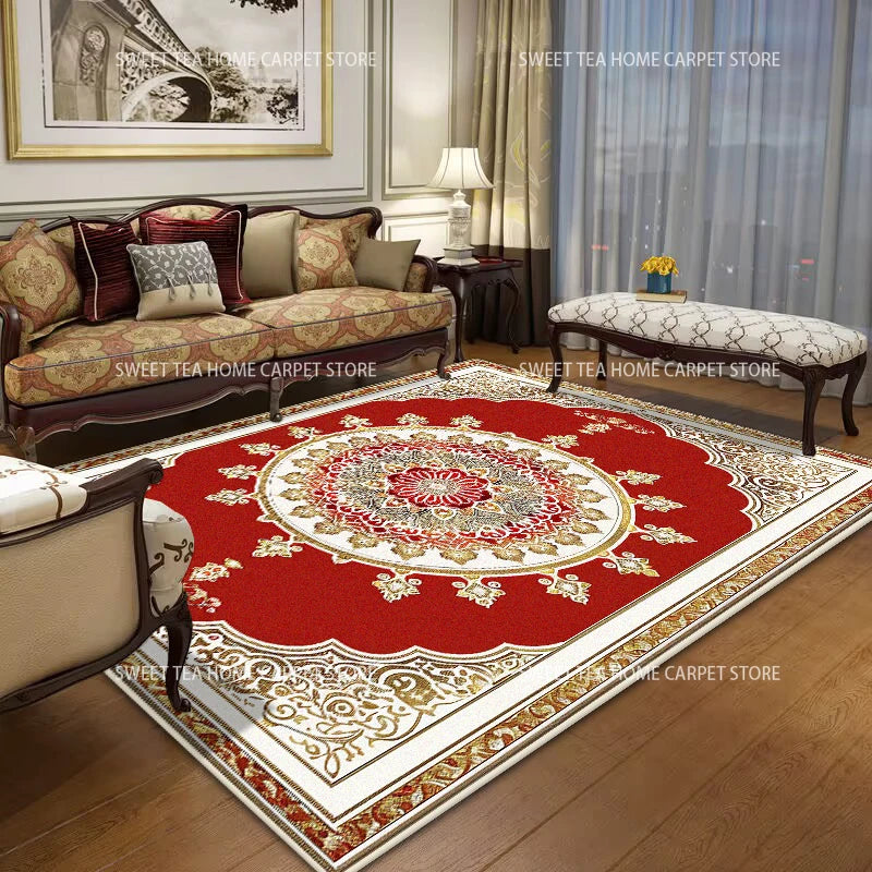 Persian Luxury Red Carpet – Large Non-Slip Living Room Rug, Bedroom & Lounge, 14 Styles & 15 Sizes