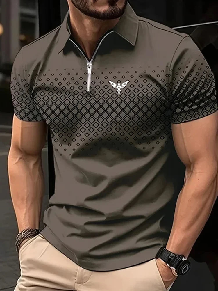 Men's Quarter Zip Golf Polo Shirt — Performance Sport Polo