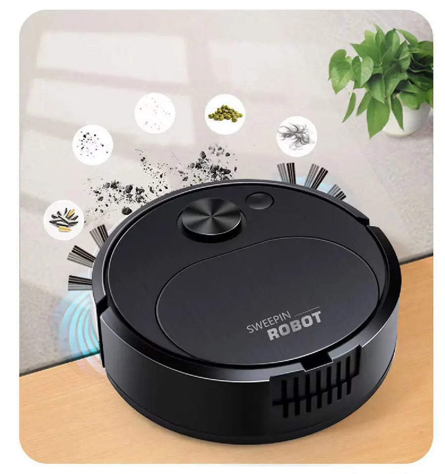 Mini Robot Vacuum Cleaner — 3-in-1 Sweep, Mop & Vacuum, 1500Pa, USB Charging, 20-Min Runtime