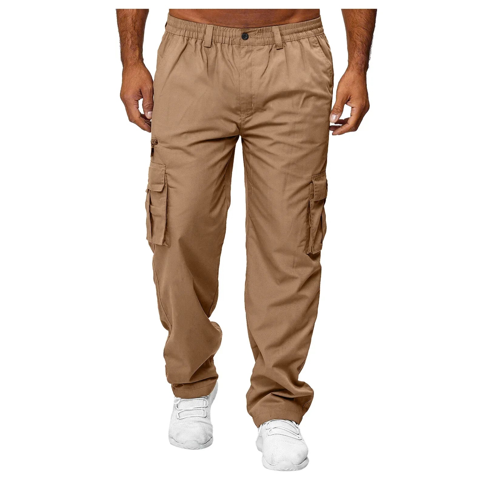 Men's Multi-Flap Pocket Straight Pants — Utility Casual Trousers