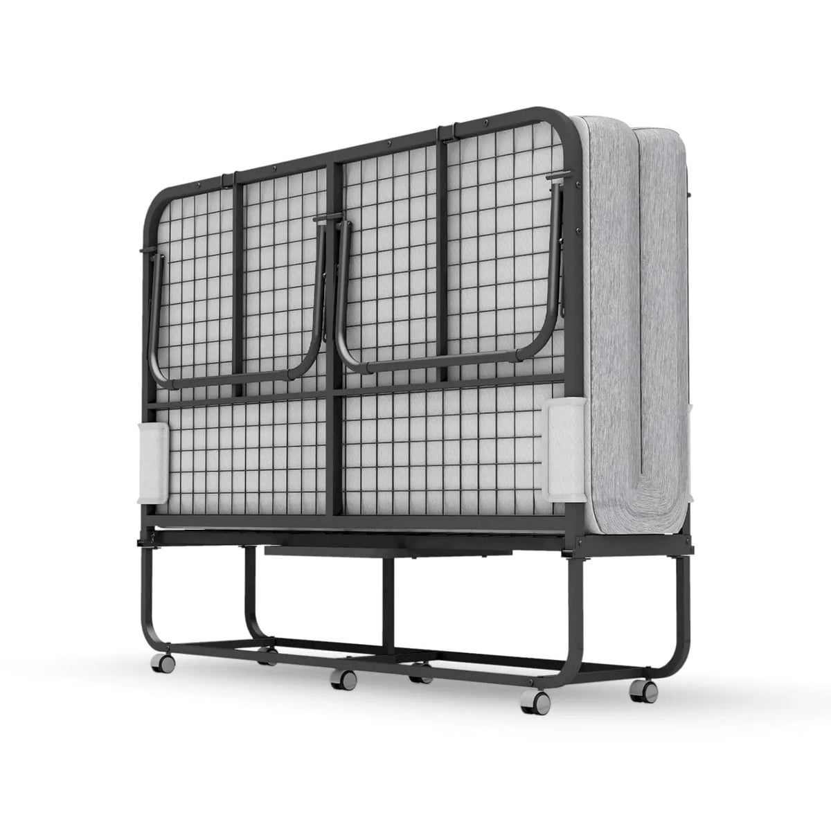 Full Size Folding Rollaway Guest Bed with Mattress – 75"x54", Space-Saving Fold-Up Design