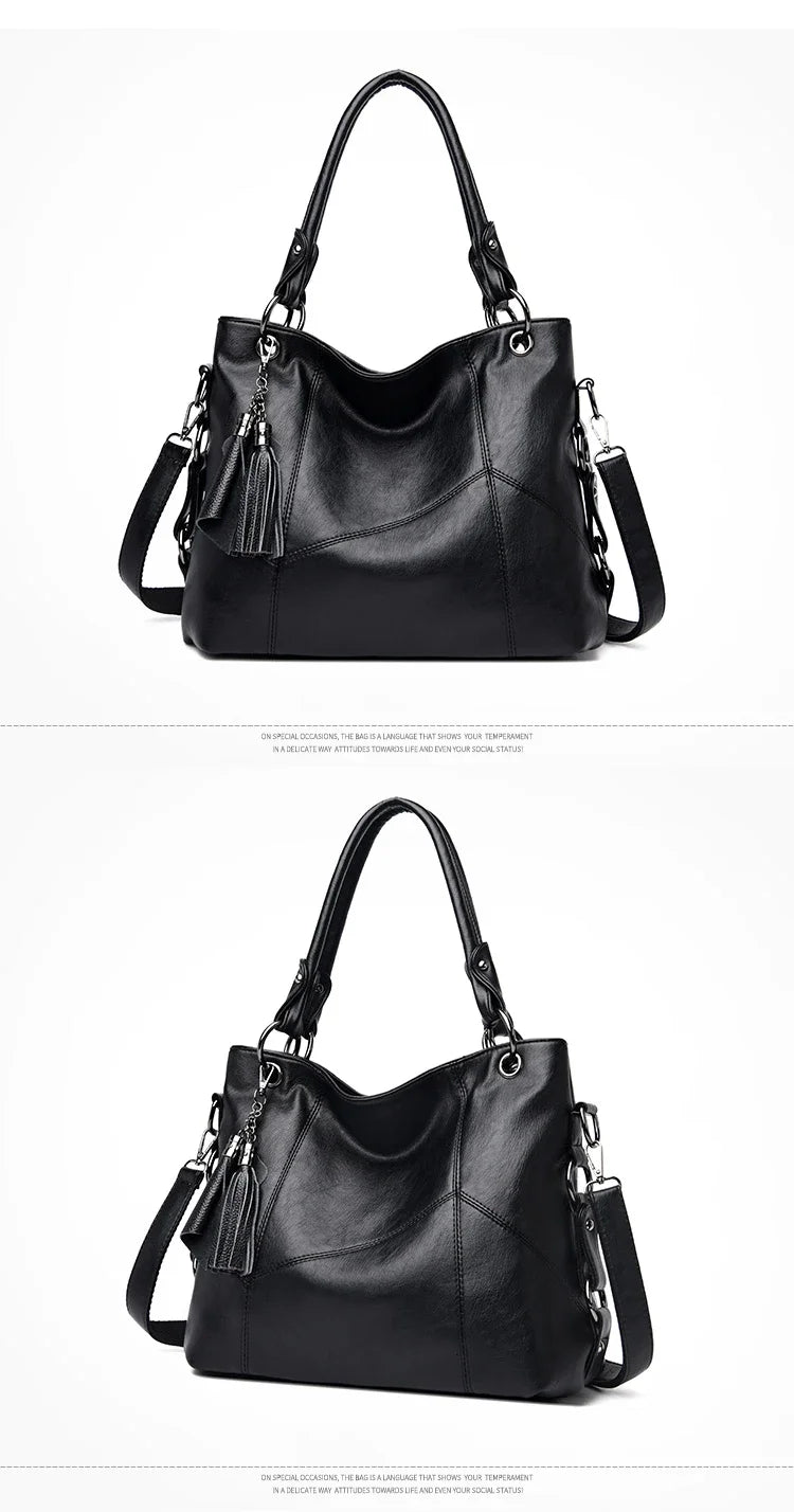 Large Capacity PU Leather Crossbody Tote Bag – Luxury Shoulder Bag for Women
