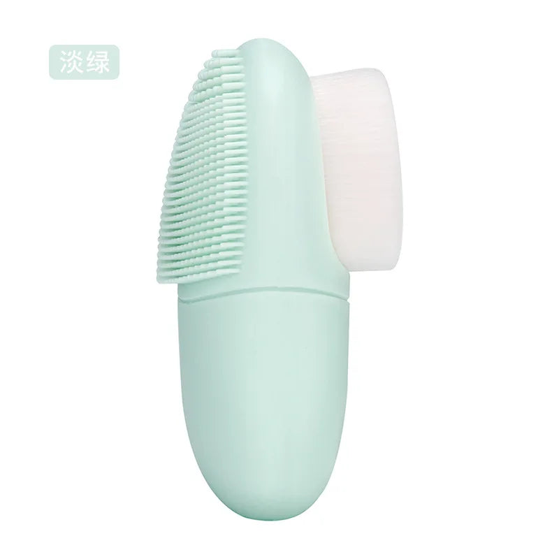 Double-Sided Silicone Facial Cleansing Brush – Manual Deep Pore Cleanser & Gentle Exfoliator