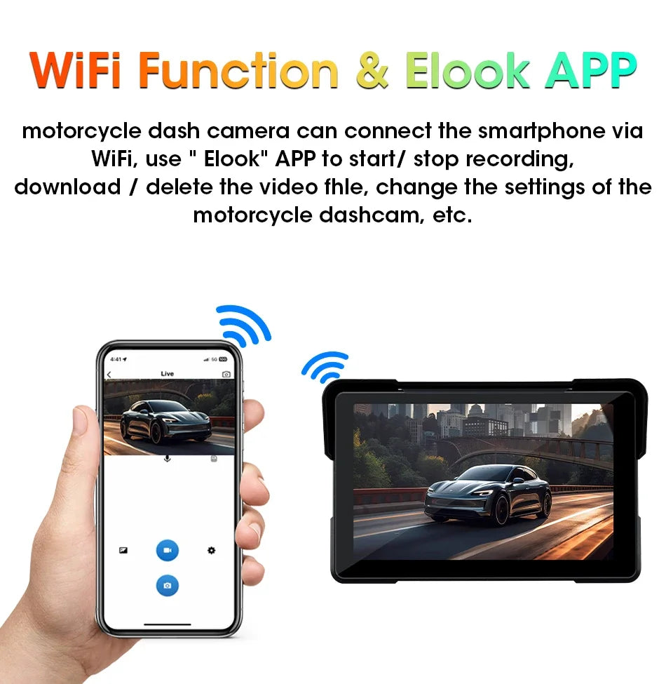 5"/7" Motorcycle CarPlay Screen – Wireless CarPlay & Android Auto, GPS Navigation, Dual Bluetooth, IPX7