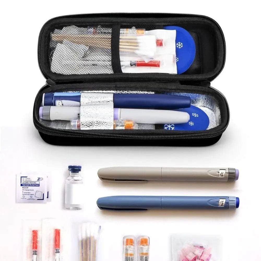 Insulin Cooler Travel Case with Thermometer Display – Waterproof Insulated Refrigerated Medicine Organizer Bag