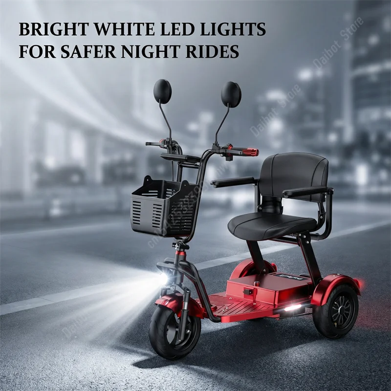 Foldable 3-Wheel Electric Mobility Scooter – 500W Dual Motor, 40 km Range