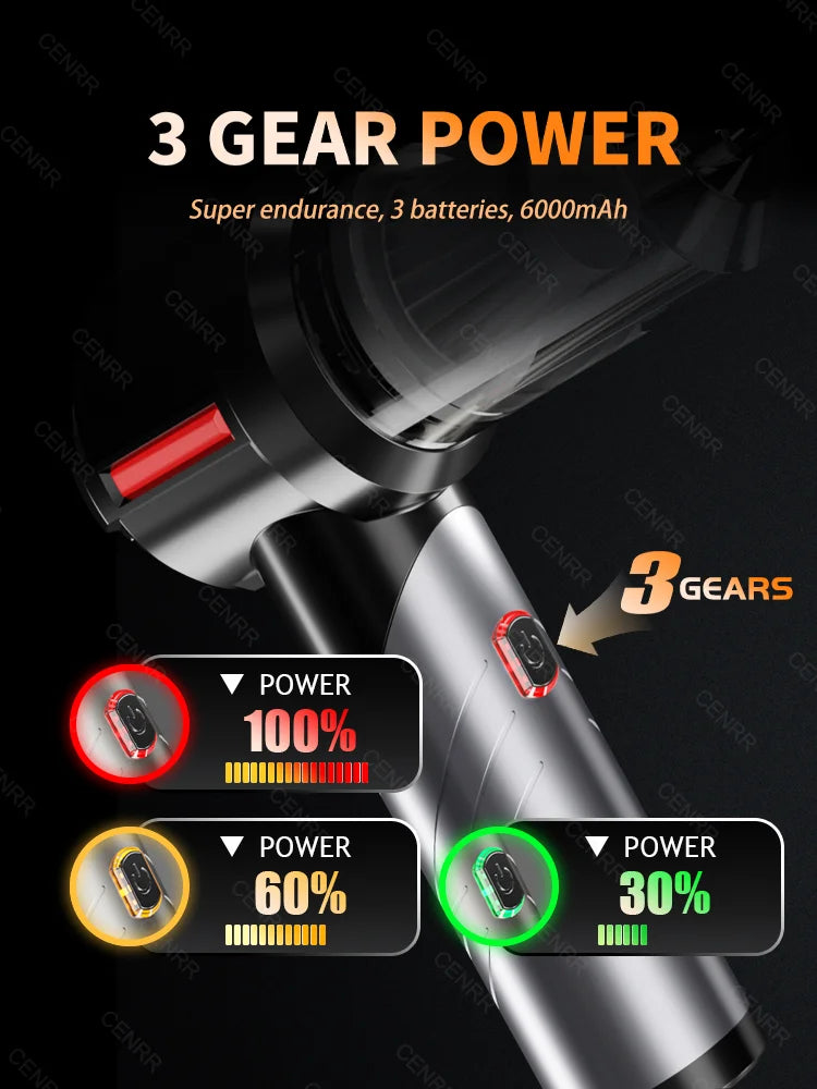 Cordless Car Vacuum – Brushless Motor & HEPA Filter
